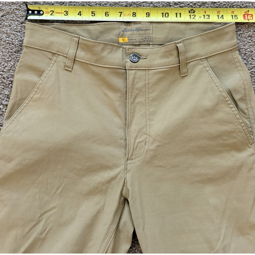 Eddie Bauer Travex Khaki Pants Mens 30x32 Straight Leg Hiking Travel Tan - Picture 6 of 7